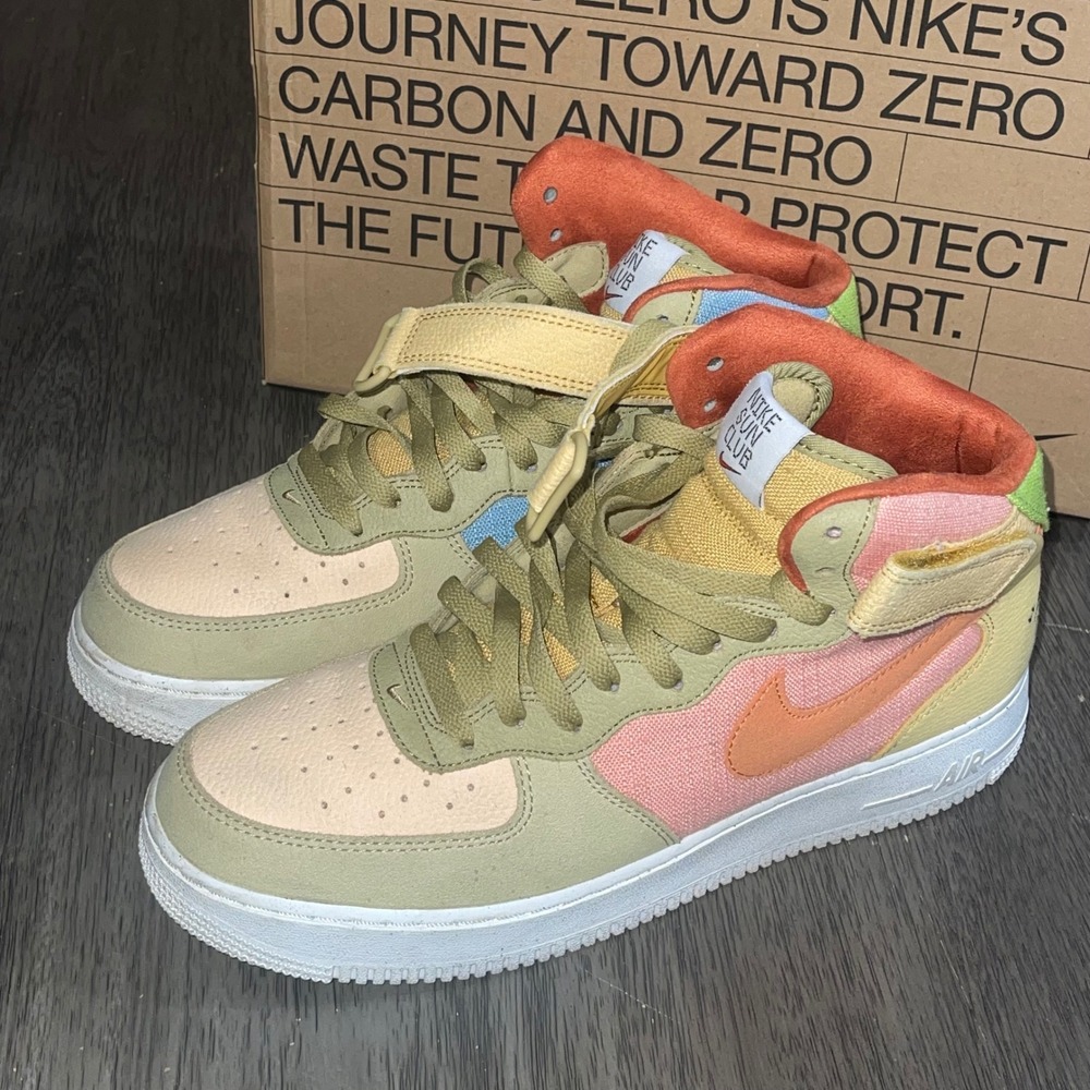 Nike Mens 10.5 Multi Air Force 1 Mid 07 LV8 NN Sun Club DQ4530-800